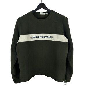 Vintage Y2K Women’s Aeropostale Fleece Green Sweatshirt Size M